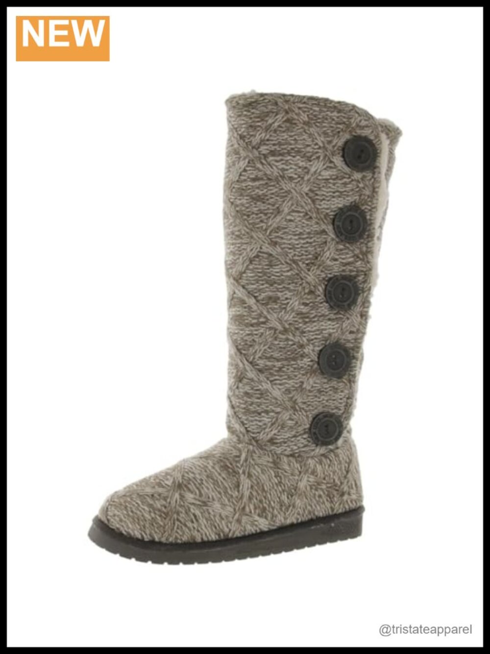 MUK LUKS Womens Malena Mid-Calf Knit Boots Faux Fur Lined